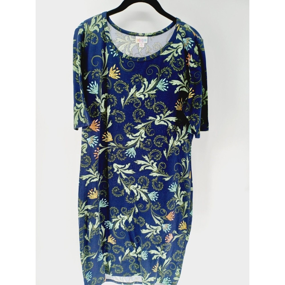 LuLaRoe Dress Paisley Size X-Large Multicolor Floral Round Neck Boho